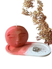 Aberto Design Glamour Candle 21ST - Set de Velas de Concreto Rojo y Blanco